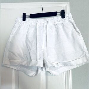 Old Navy Women’s Pull On Shorts Elastic Waist Linen White Medium M